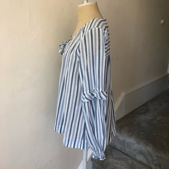 Anthro Sanctuary Striped Lace Up Peasant Top EUC - Picture 4 of 7